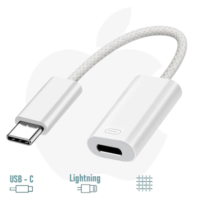 APPLE - Adaptateur Apple Original Lightning vers USB-C – Charge Rapide, Transfert de Données et Audio