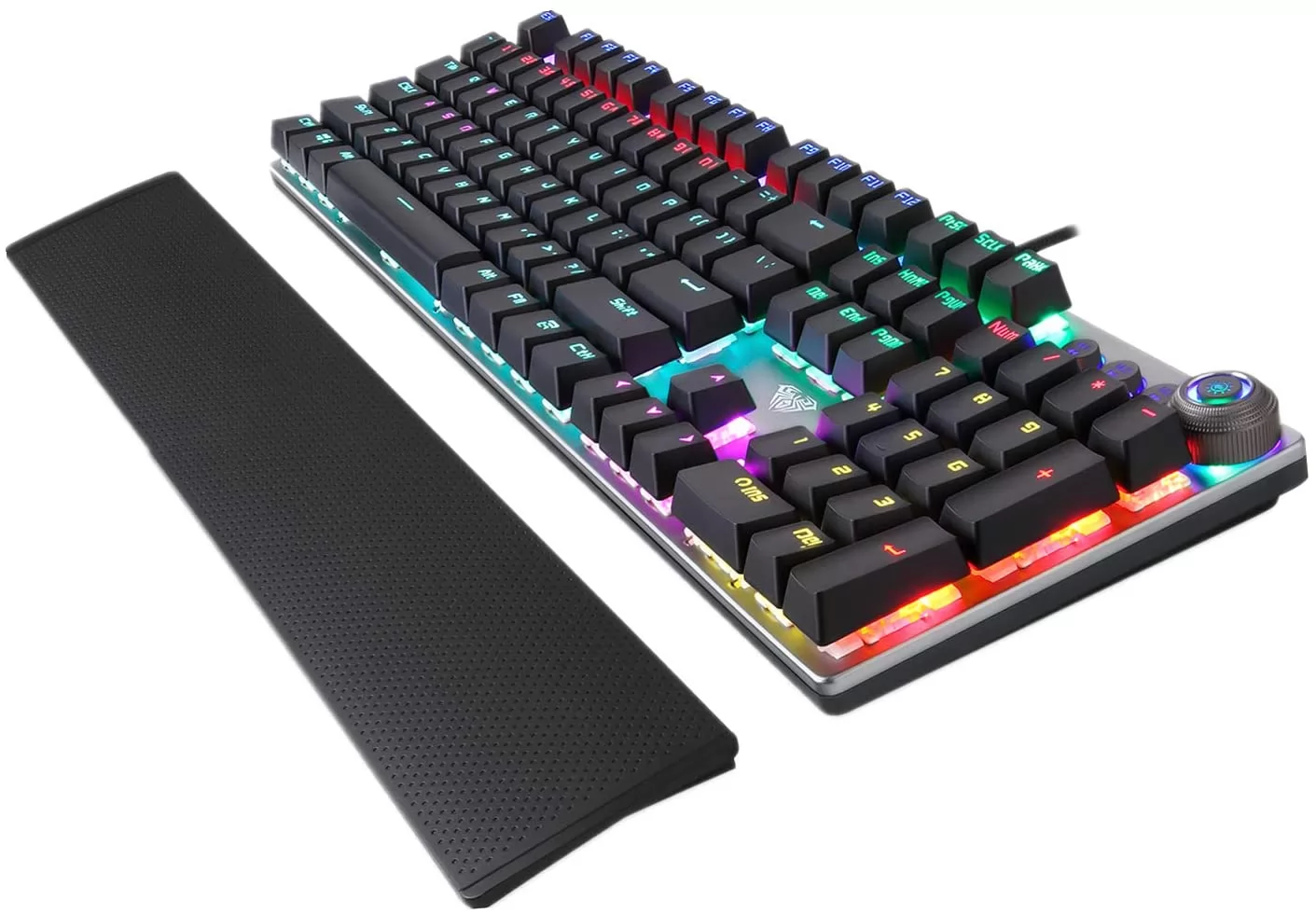 AULA - AULA FZ058 Filaire avec Repose-Poignet, Mechanical Gaming , QWERTY (bleu Switch)