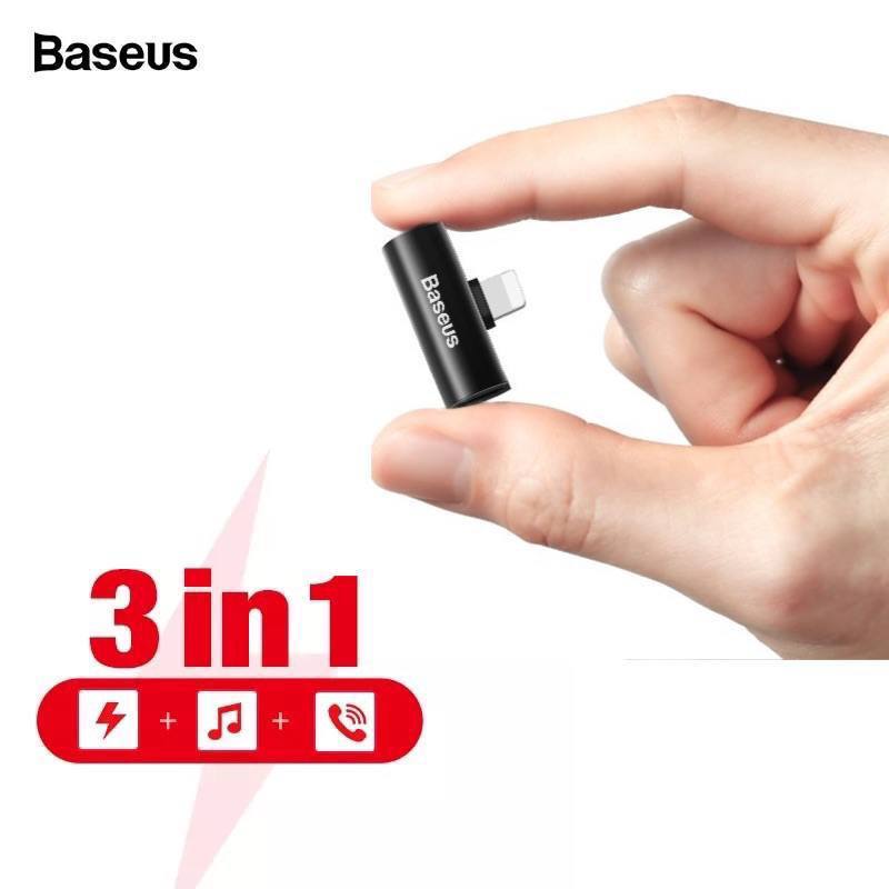 Adaptateur Audio 3-en-1 Baseus en Aluminium pour iPhone/iPad image 1