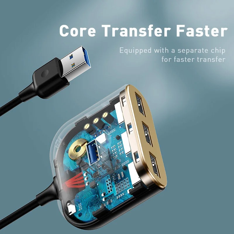 Adaptateur Hub USB Baseus 4-en-1: USB 3.0, USB 2.0 - CAHUB-AY01image 4