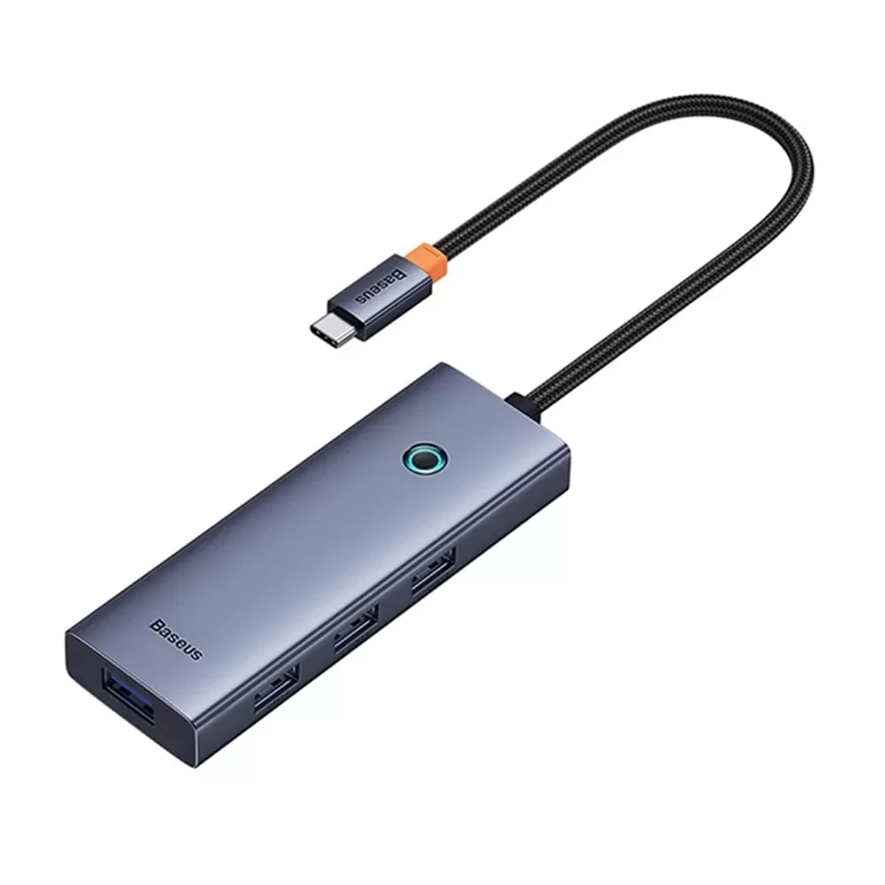 Adaptateur Hub USB-C 4-en-1 Baseus : USB 3.0, Gris image 1
