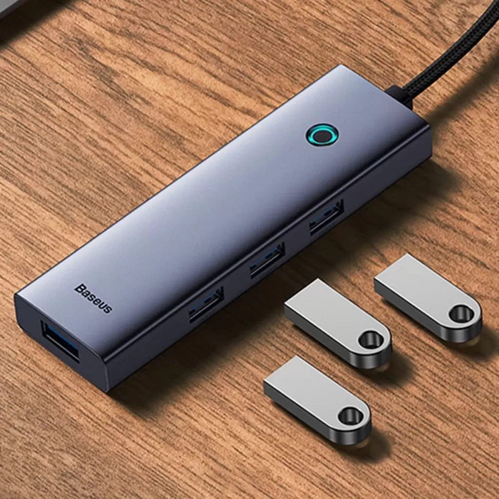 Adaptateur Hub USB-C 4-en-1 Baseus : USB 3.0, Grisimage 4