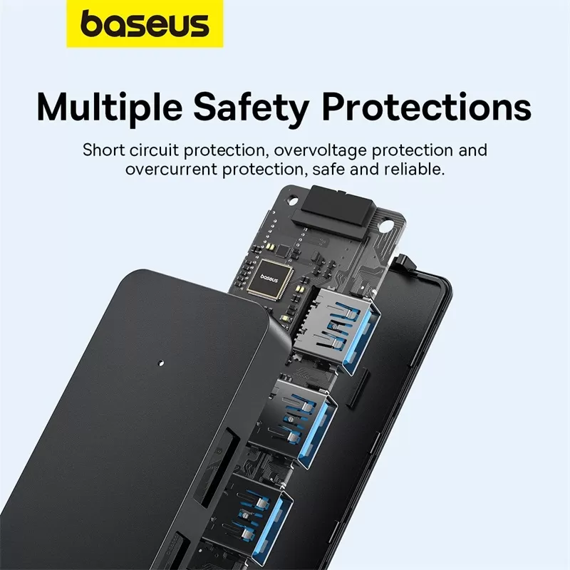 Adaptateur USB 3.0 4 Ports Baseus - 15cm Noirimage-2