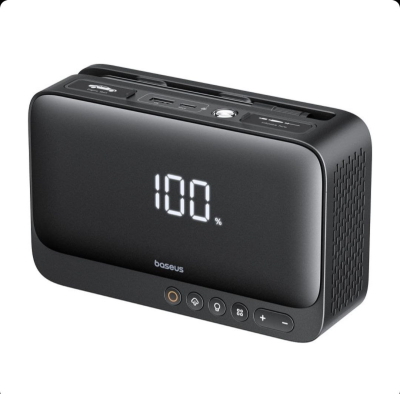 Baseus 4-en-1 Kit d'Urgence Auto – Booster de Batterie et Compresseur d'Air