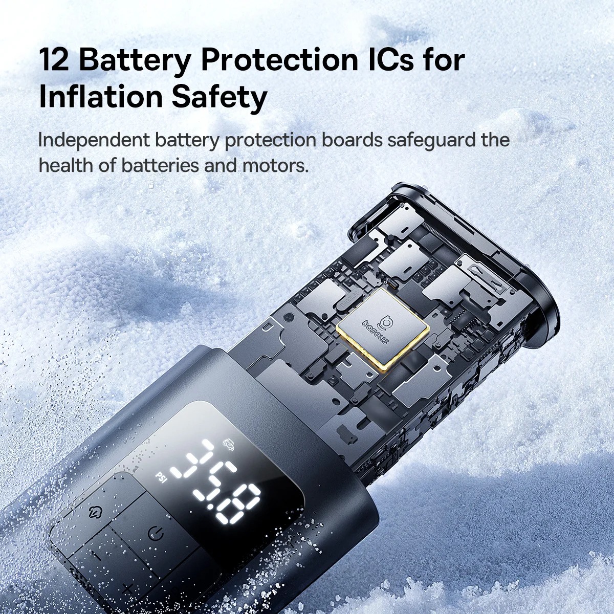 Baseus AirPump Pro 2-en-1 – Compresseur Portable & Lampe Amovibleimage 4