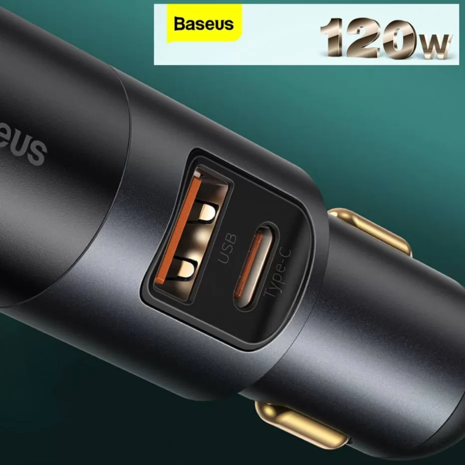 Allume-Cigare Baseus Chargeur de Voiture USB 120Wimage-2