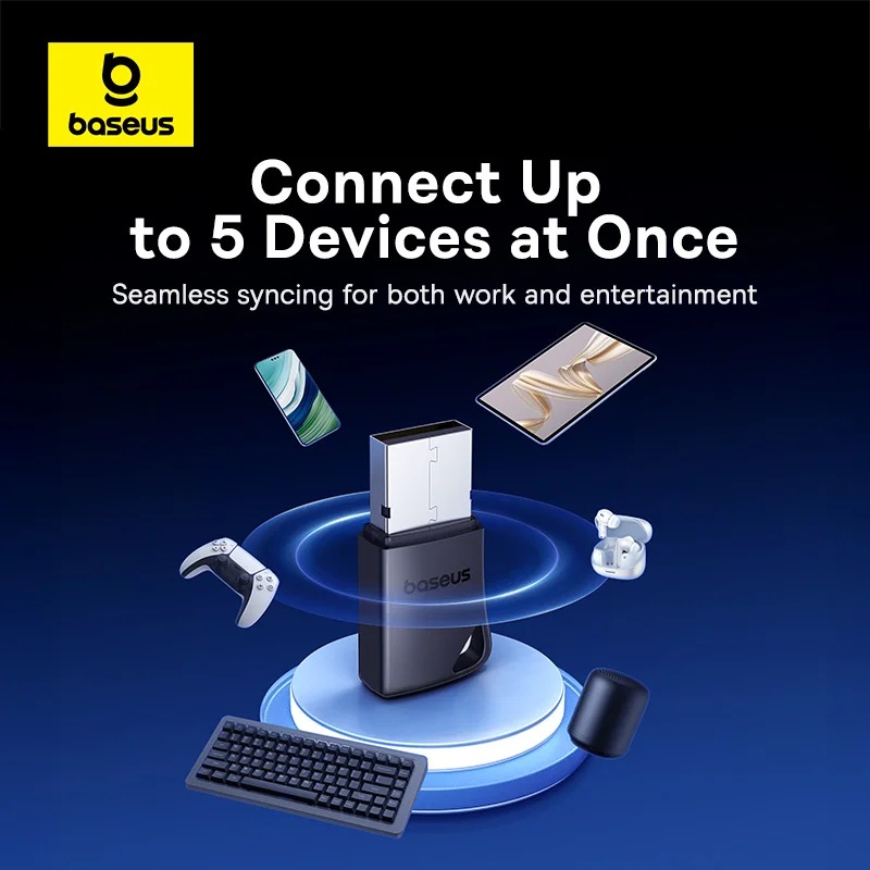 Baseus BA04 Plus – Adaptateur USB Bluetooth 5.4 pour PC & Laptopimage-2