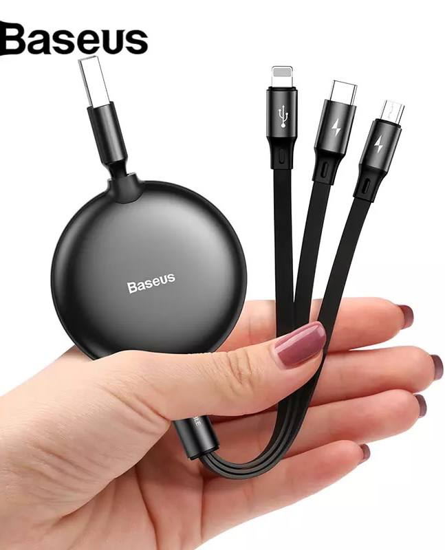 BASEUS - Câble de Données Baseus 3 en 1 Type-C vers MicroUSB, USB-C et Lightning 100w