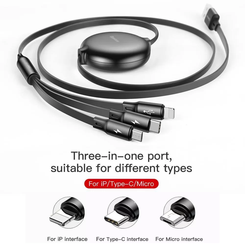 Câble Baseus USB 3 en 1 Type-C Lightning Microimage-2