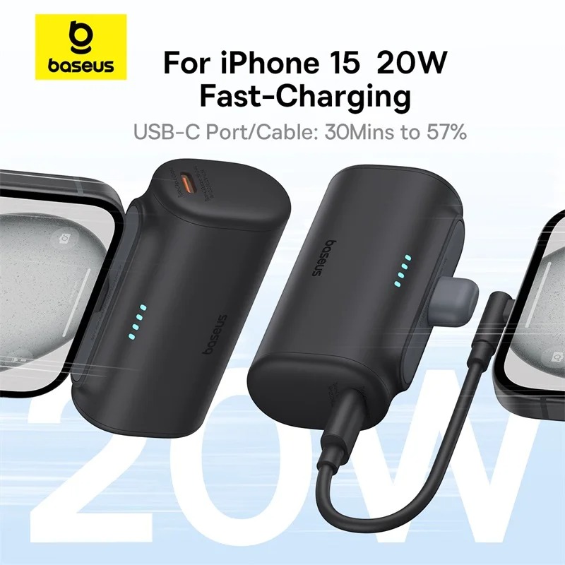 Baseus Mini Batterie Externe 20W 5000mAh Type C Charge Rapide Power Bankimage 4