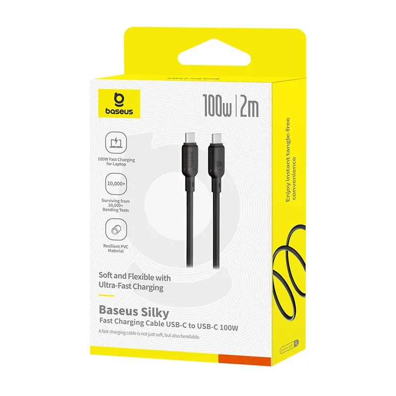Baseus Silky Series 100W – Câble USB-C vers USB-C Ultra Souple 2mimage 4