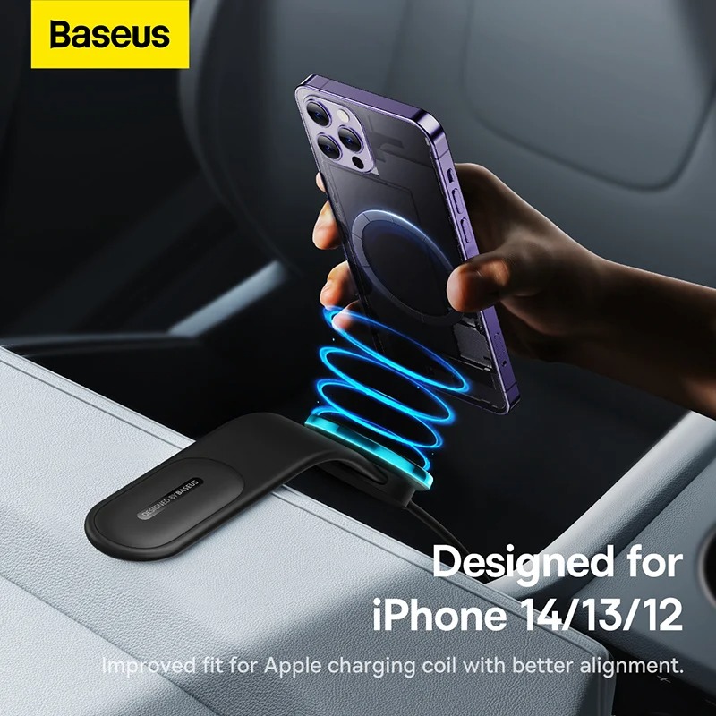 Baseus Support de Chargement Magnétique Sans Fil Voiture C02 Pro - Noir (192) image 3