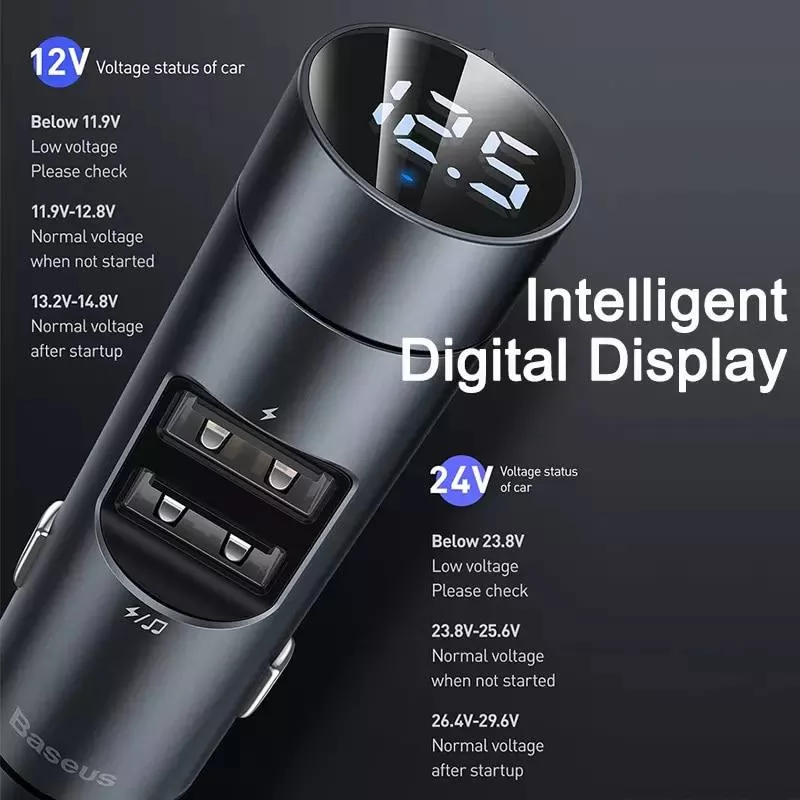Baseus Transmetteur FM sans Fil avec Bluetooth 5.0 pour Voiture image 3