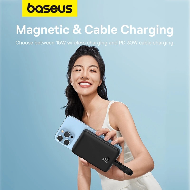 Batterie Externe Magnétique Sans Fil Baseus 10000mAh Charge Rapide 20W iP Editionimage 4