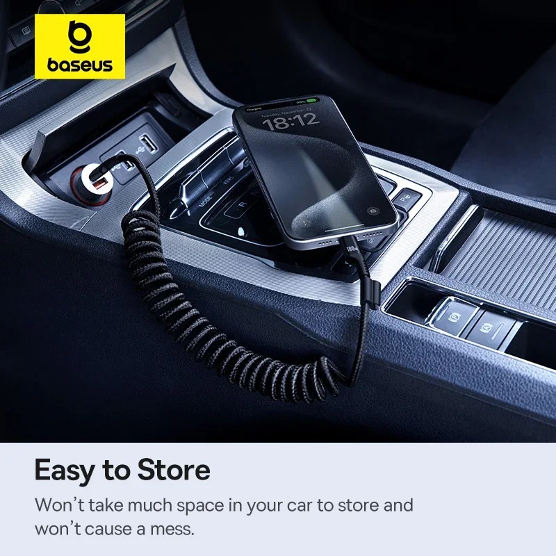 Câble Baseus Type-C à Type-C 100W – Design Rétractable image 3