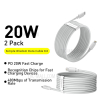 Câble Baseus Type-C vers Lightning 20W 1.5M (Lot de 2) - Charge Rapide PD - Blanc image 3