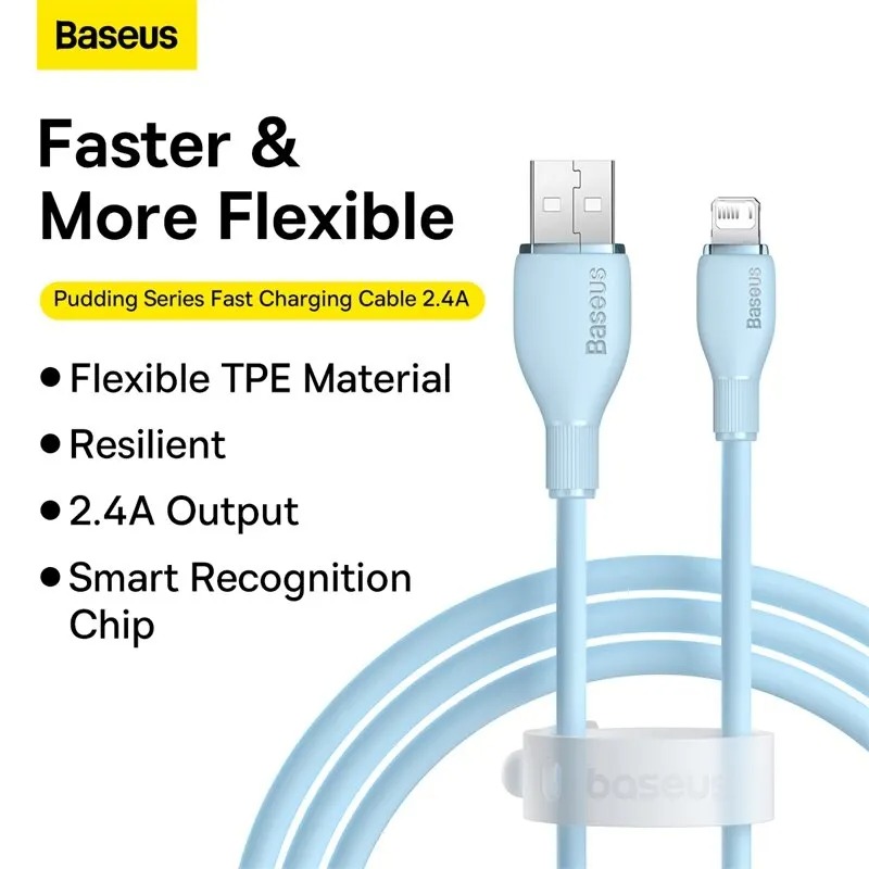 Câble de Charge Rapide Baseus Pudding Series USB vers iP 2.4A - 1.2m image-2