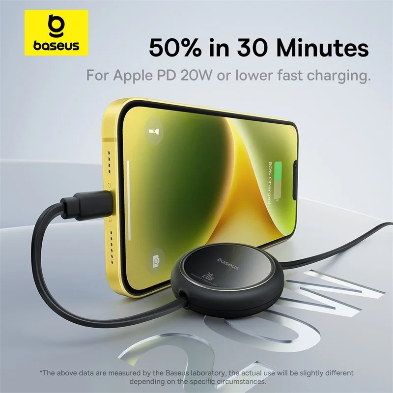 Câble USB-C Rétractable Baseus 100W - Charge Rapide MacBook, iPad, iPhone 15/16, Xiaomi, Samsungimage 4