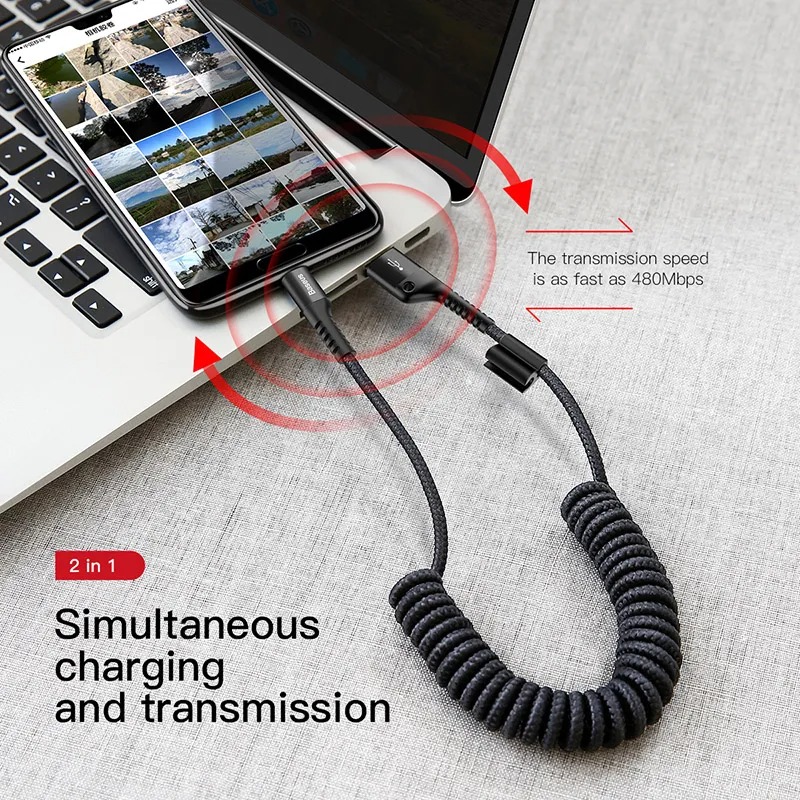 Câble USB Lightning Baseus 2A 1m - Charge Rapide & Durable - Noir (CALSR-01)image 4