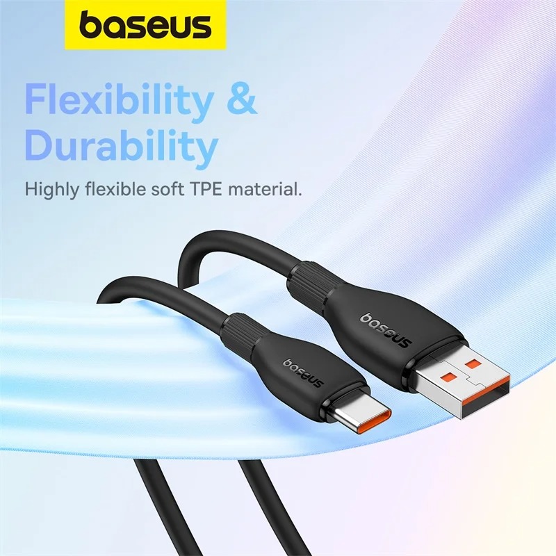 Câble USB vers Type-C Baseus 100W - Charge Rapide et Transfert de Données - 1.2Mimage-2