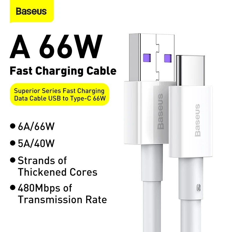 Câble USB vers USB-C Baseus 66W – Charge Rapide 6A Haute Performance image 3
