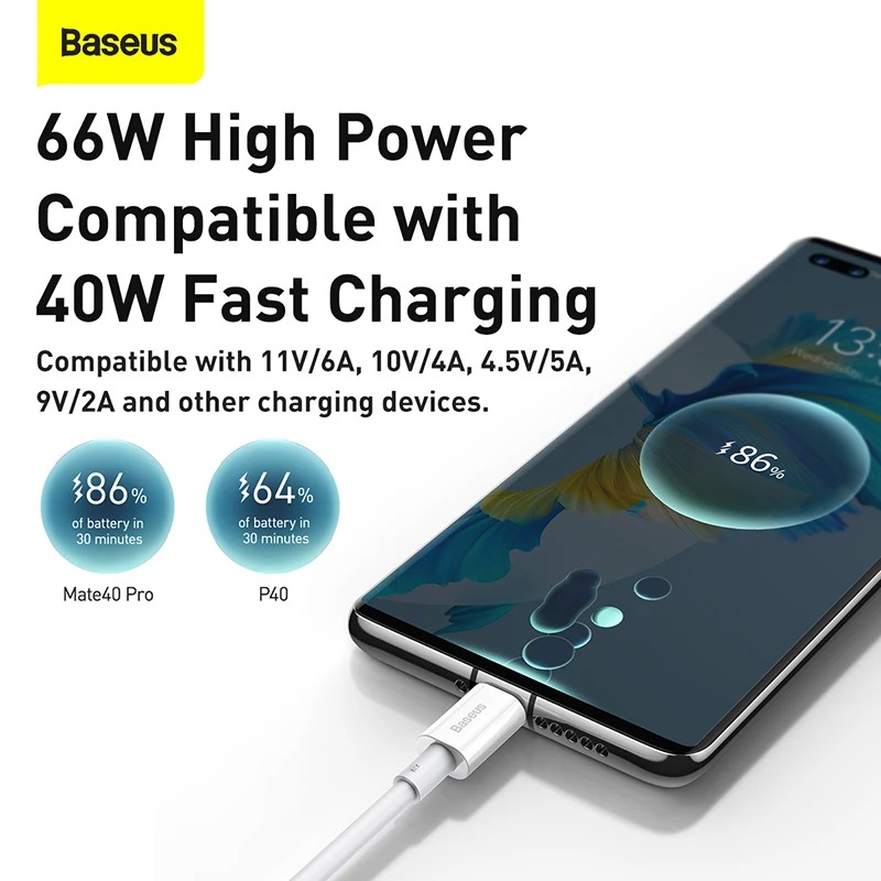 Câble USB vers USB-C Baseus 66W – Charge Rapide 6A Haute Performanceimage 4