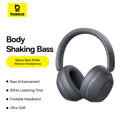 Casque Sans Fil Baseus Bass 35 Max Gris – Audio Immersif