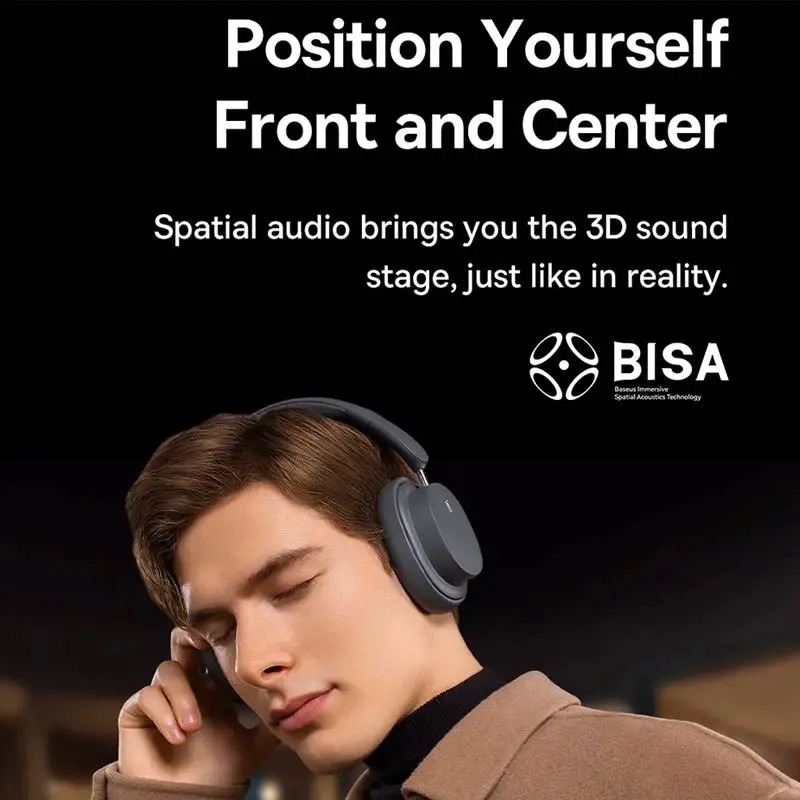 Casque sans fil Baseus Bowie D05 – Autonomie 70H, Son Hi-Fi, Bluetooth 5.3, Confort Optimal – Blanc Crème image 3