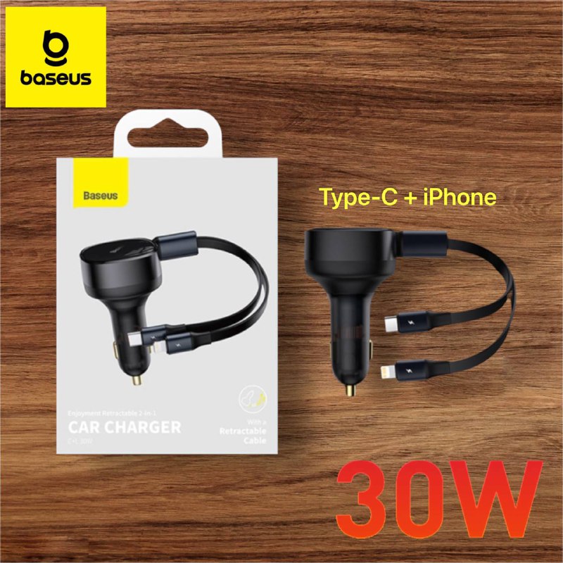 Chargeur de Voiture Allume-Cigare 30W Baseus USB Type-C 2-en-1image 4