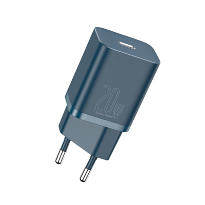 BASEUS - Chargeur Rapide Baseus 20W PD - Câble Type-C vers Lightning 1m - Bleu - iPhone/iPad