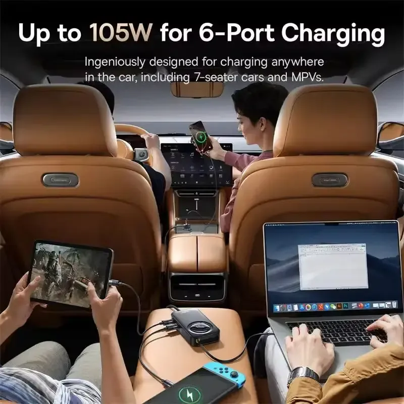 Chargeur Rapide de Voiture Baseus – 105W PD & QC pour iPhone, Samsung et Notebookimage-2