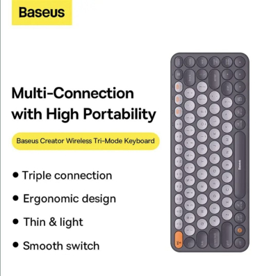 BASEUS - Clavier Ergonomique Baseus K01A – Multi-Dispositifs et Silencieux