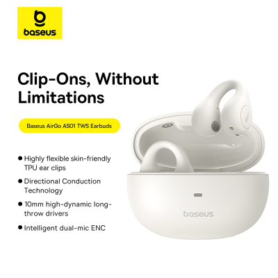 Écouteurs Baseus AirGo AS01 Open-Ear TWS – Sécurité et Confort Stéréo
