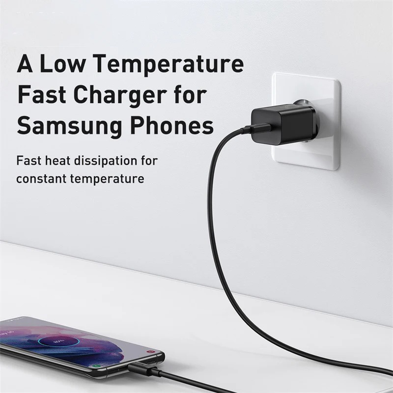Ensemble de charge rapide Baseus 25W avec câble USB-C 3A - Noir (TZCCSUP-L01)image-2