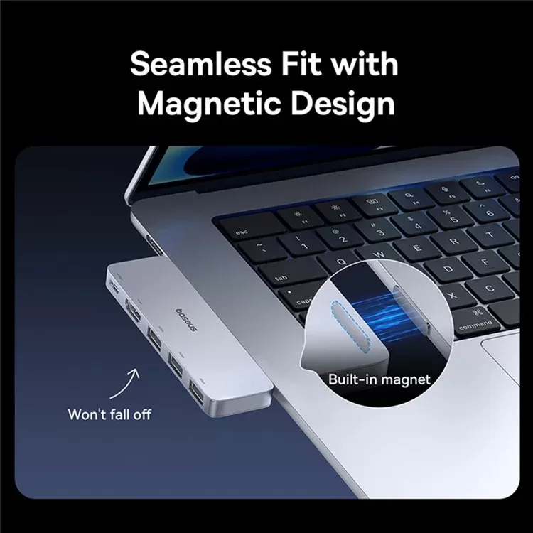 Hub USB-C 5 ports Baseus UltraJoy : 40Gbps, HDMI 4K, USB 3.0image-2