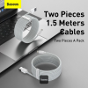 Kit de Câbles Baseus Simple Wisdom – USB vers Lightning 2.4A (Lot de 2 x 1.5M)image-2