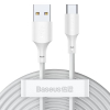 Lot de 2 Câbles USB vers USB-C Baseus 5A 40W 1.5m Blanc - Charge Rapide & Transfert de Données image 1