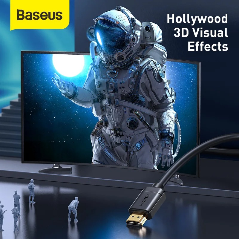 Nom du produit : Câble HDMI 2.0 4K 60Hz 3D HDR 18Gbps 2m Baseus - CAKGQ-B01image-2