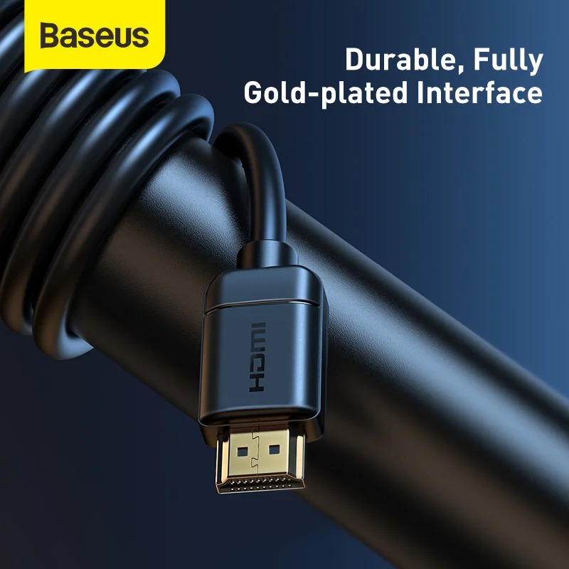 Nom du produit : Câble HDMI 2.0 4K 60Hz 3D HDR 18Gbps 2m Baseus - CAKGQ-B01 image 3