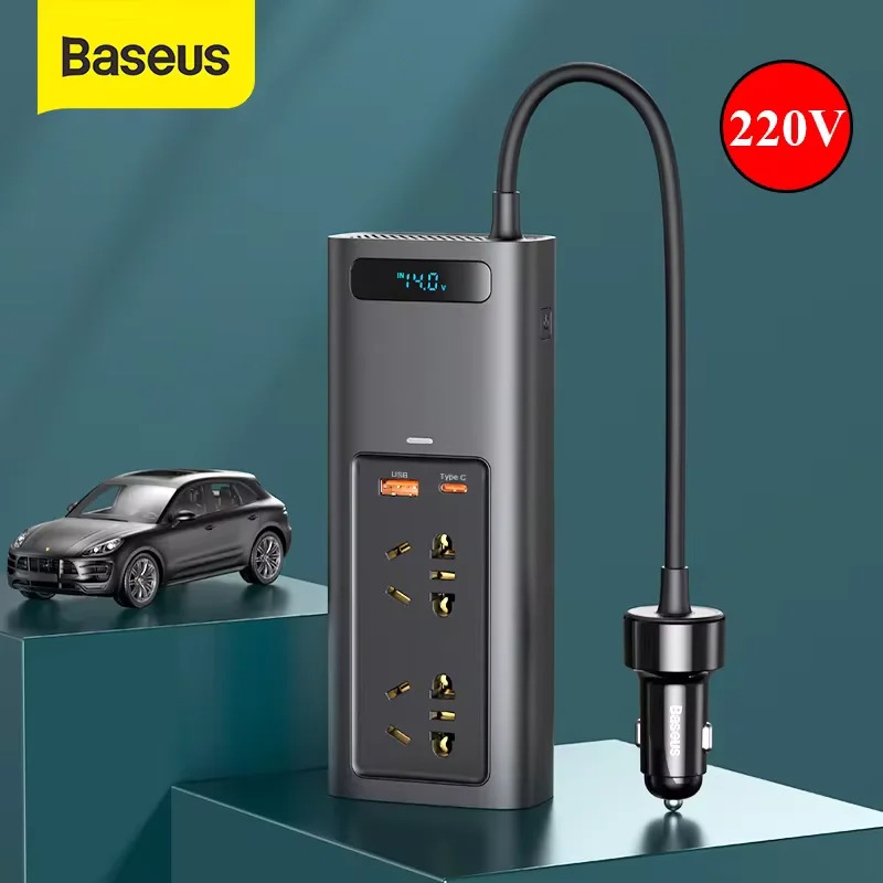 Onduleur de Voiture Baseus 150W 220V – Convertisseur DC 12V à ACimage-2