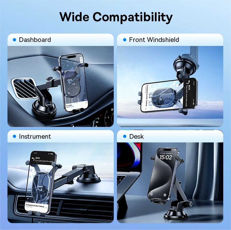 Support de voiture à chargement sans fil Baseus Stable Gravitational Pro 15Wimage 4
