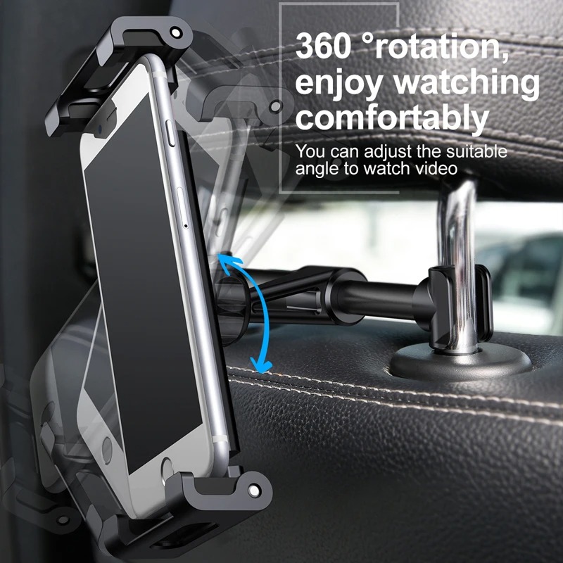 Support Tablette Voiture Baseus - Rotation 360° - Siège Arrière - iPhone/iPad/Tablettes - Noir SUHZ-01 image 3