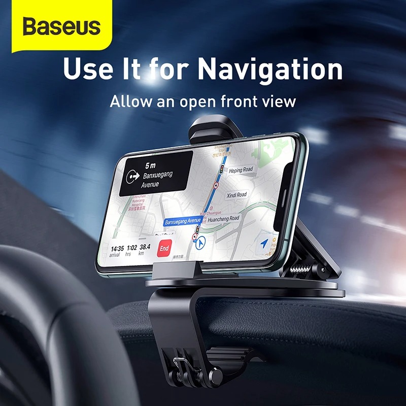 Support Téléphone Voiture Baseus Pro - Clip Tableau de Bord - Noir - Rotation 360° - Stable et Sécurisé image 3