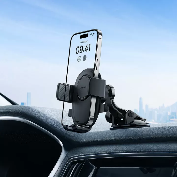 Support Téléphone Voiture Baseus UltraControl Go - Fixation Ventouse et Pinceimage-2