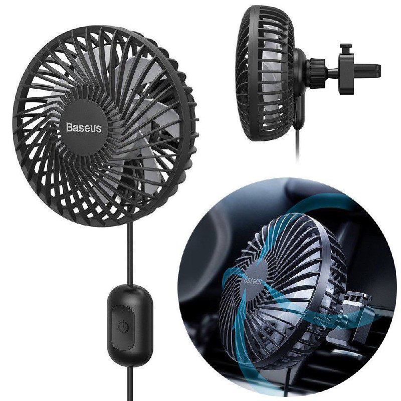 Ventilateur de Voiture Baseus USB 3 Niveaux image 1