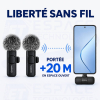 Kit Double Microphone Sans Fil Boya BY-MW3 (Lightning & Type-C) – Portée 20m+, Plug & Play pour iPhone, Android & Vlog image 3