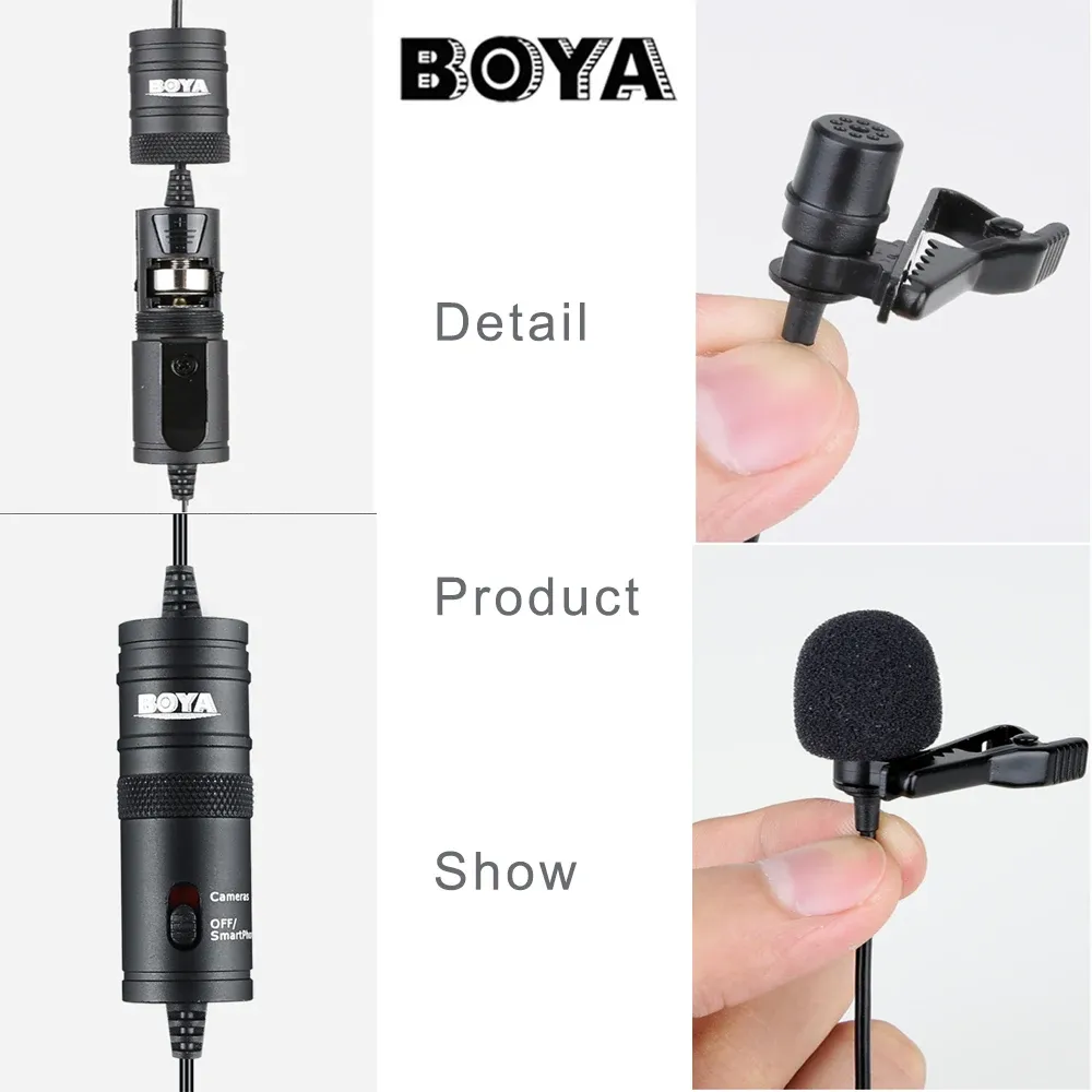 Micro Cravate BOYA BY-M1 Omnidirectionnel 6m – Microphone Lavalier 3.5mm pour DSLR, Smartphone, Caméraimage-2