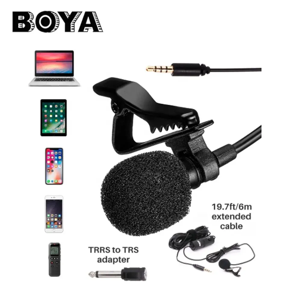 Micro Cravate BOYA BY-M1 Omnidirectionnel 6m – Microphone Lavalier 3.5mm pour DSLR, Smartphone, Caméra image 3