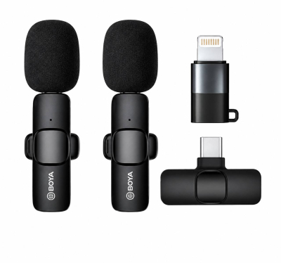 Microphone Sans Fil Boya BY-MW3 (iPhone, Type-C & Caméra) – Kit Audio Universel pour Smartphone, Appareil Photo & Vlogs