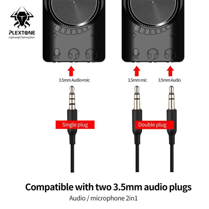 Plextone Adaptateur de convertisseur de carte son USB virtuel GS3, 7.1 canaux-3